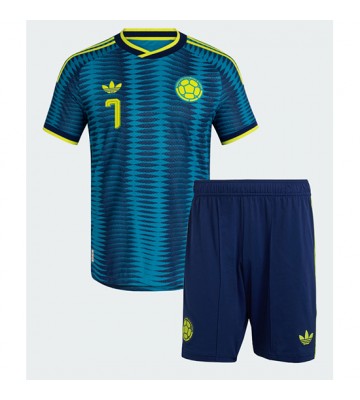 Colombia Luis Diaz #7 Udebanetrøje Børn VM 2026 Kortærmet (+ Korte bukser)